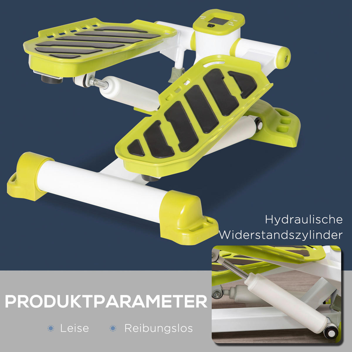 HOMCOM Mini Stepper gelb Stahl B/H/L: ca. 34x21x48 cm Mini Stepper - weiß/gelb (48,00/34,00/21,00cm) - HOMCOM