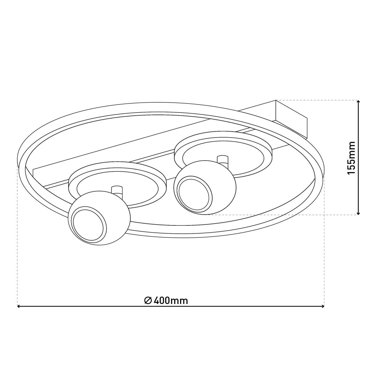 Näve Leuchten Deckenleuchte 1382823 weiß Metall Kunststoff B/H/T: ca. 40x15,5x40 cm GU10 2 Brennstellen Ronda - weiß (40,00/15,50/40,00cm) - Näve Leuchten
