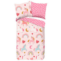 Baumwoll Bettwäsche Unicorn Flanell Unicorn - pink (135,00/200,00cm) - Good Morning
