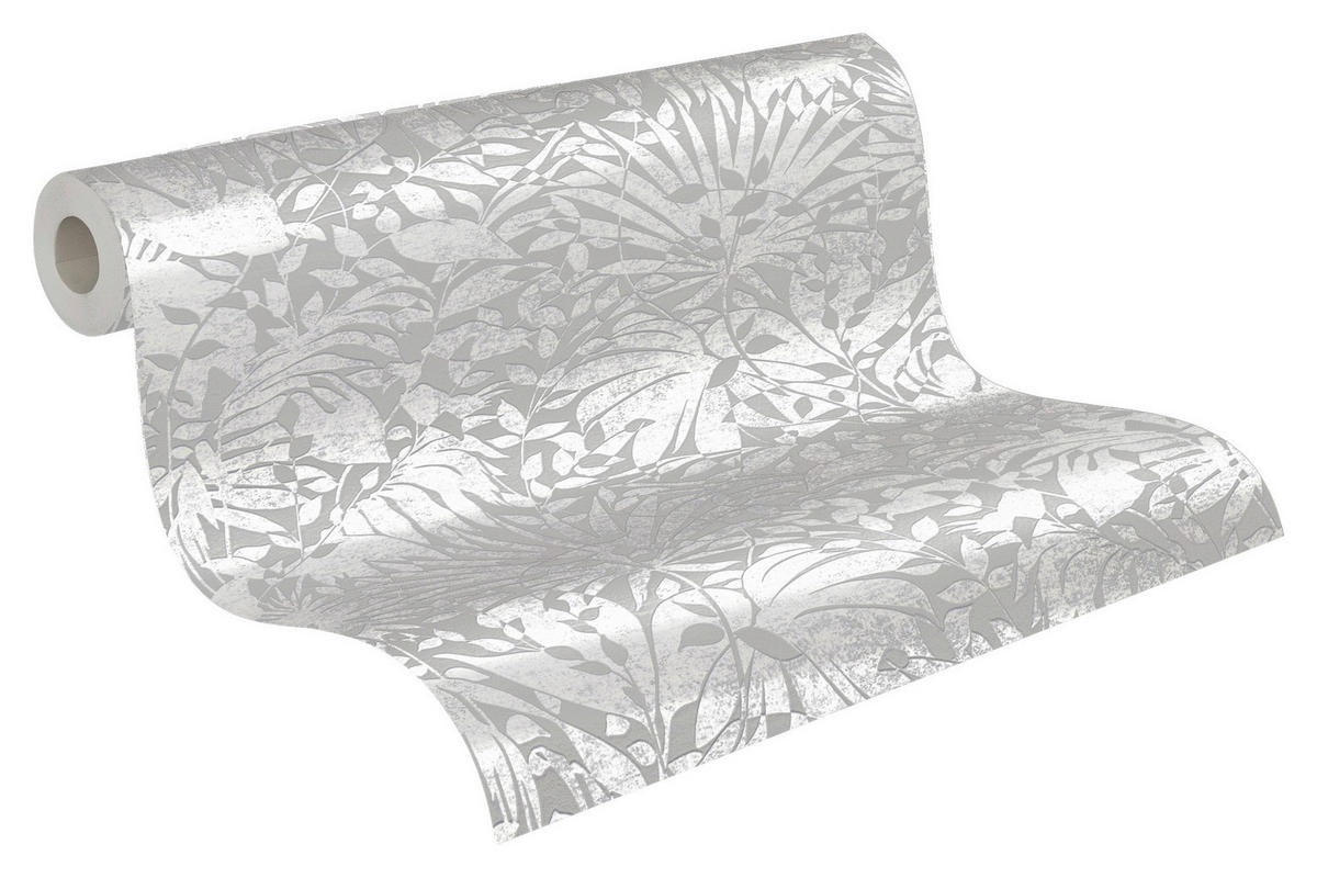 A.S.Création Vliestapete silber grau weiß B/H/D: ca. 53x1005x8,5 cm Vliestapete - weiß/silber (8,50/1005,00cm) - A.S.Creation