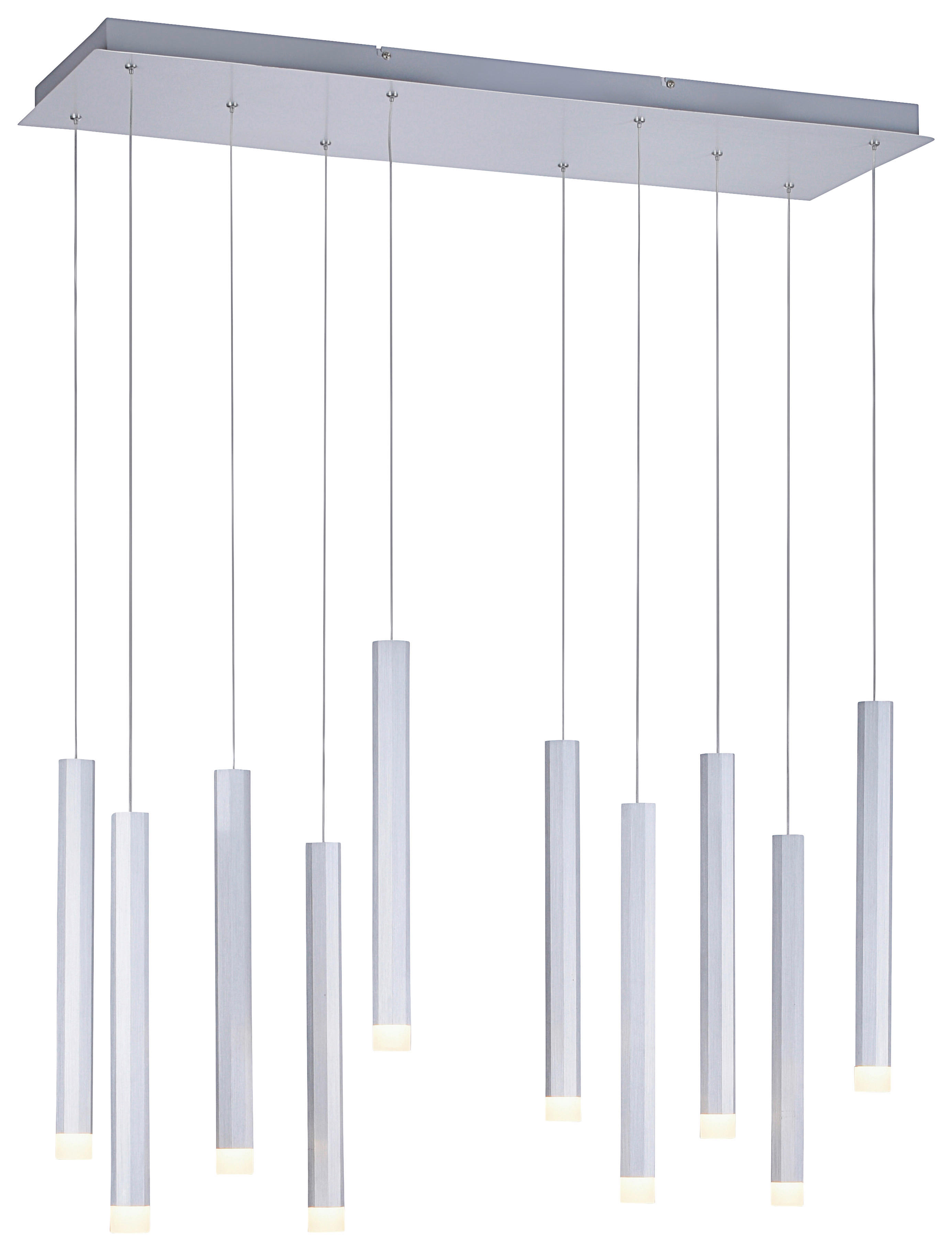 Just Light LED-Pendelleuchte BRUNO 15206-95 Alu Eisen Aluminium B/H/T: ca. 89x120x30 cm 10.0 Brennstellen BRUNO - Alu (89,00/120,00/30,00cm) - Just Light