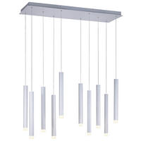 Just Light LED-Pendelleuchte BRUNO 15206-95 Alu Eisen Aluminium B/H/T: ca. 89x120x30 cm 10.0 Brennstellen BRUNO - Alu (89,00/120,00/30,00cm) - Just Light