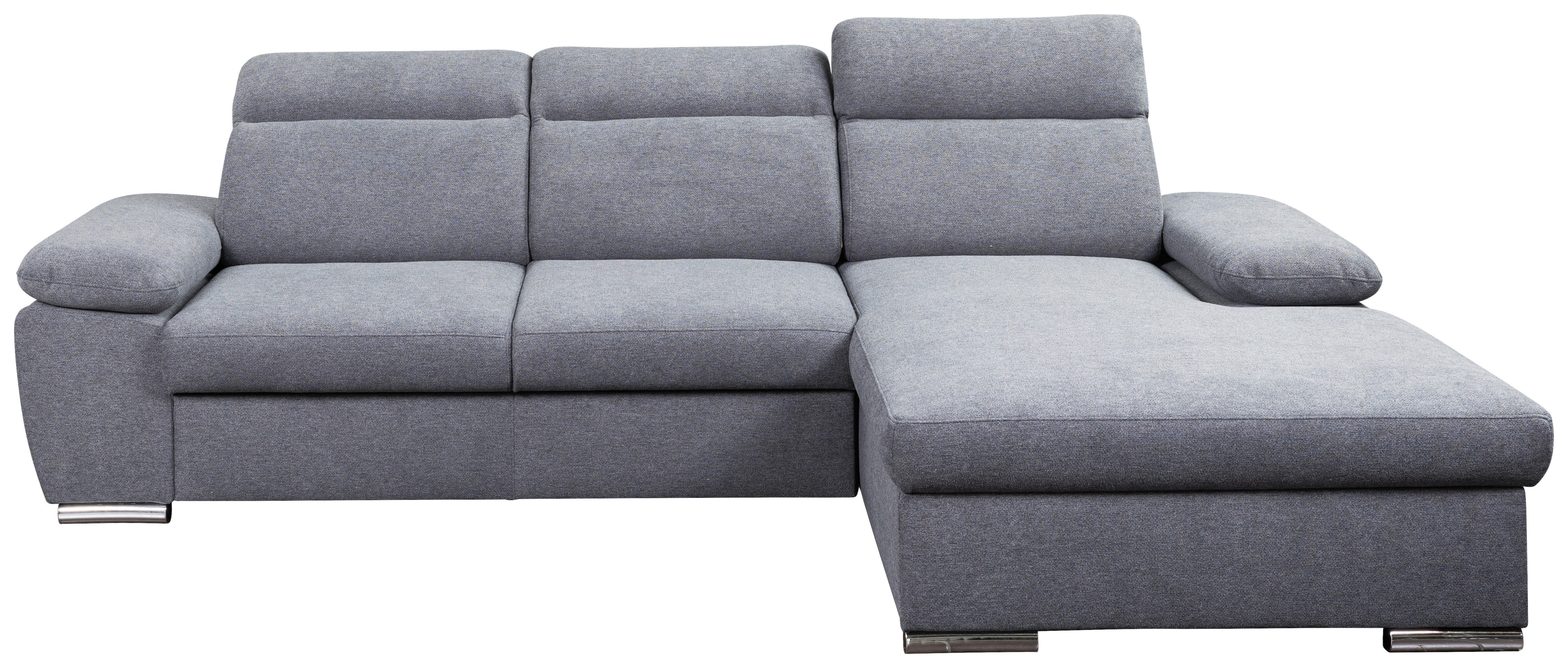Funktionsecke Palma dunkelgrau Microfaser B/H/T: ca. 285x100x182 cm Palma - Chrom/dunkelgrau (285,00/100,00/182,00cm)