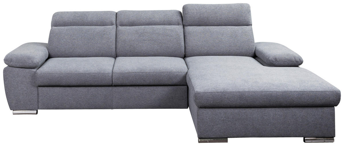 Funktionsecke Palma dunkelgrau Microfaser B/H/T: ca. 285x100x182 cm Palma - Chrom/dunkelgrau (285,00/100,00/182,00cm)