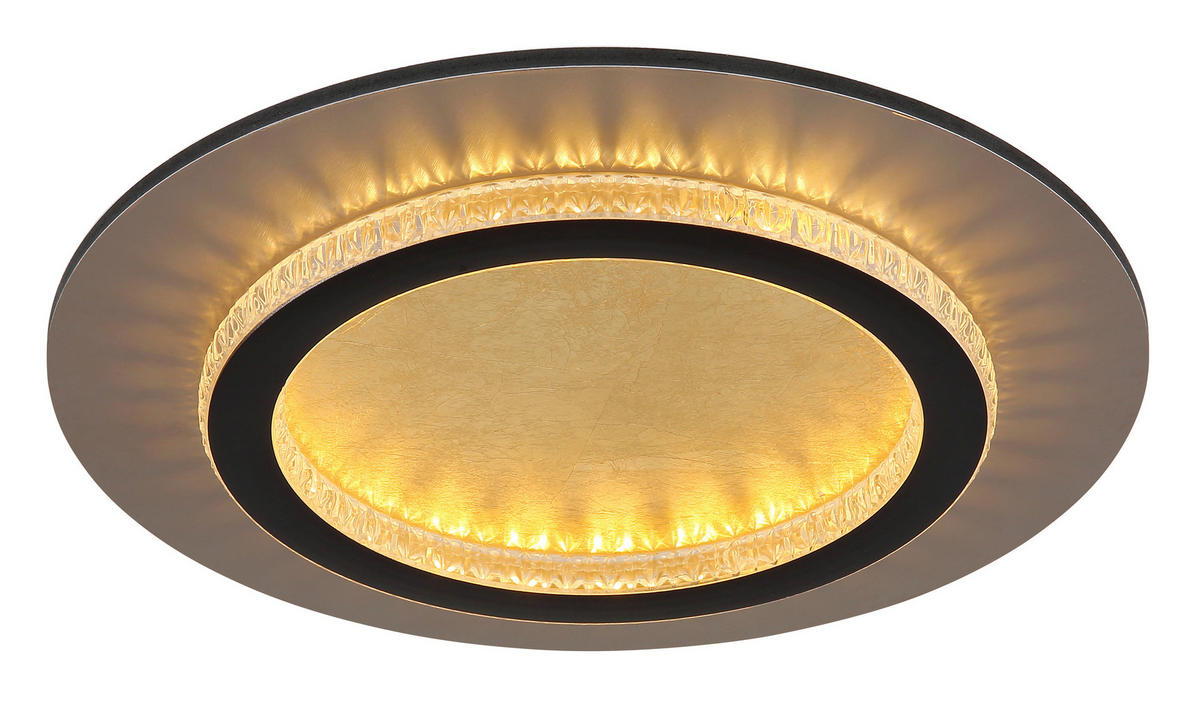 GLOBO LED-Deckenleuchte gold klar mattschwarz Kunststoff Metall H/D: ca. 5,5x35 cm 1 Brennstellen JAYDEN - gold/klar (35,00/5,50cm) - GLOBO