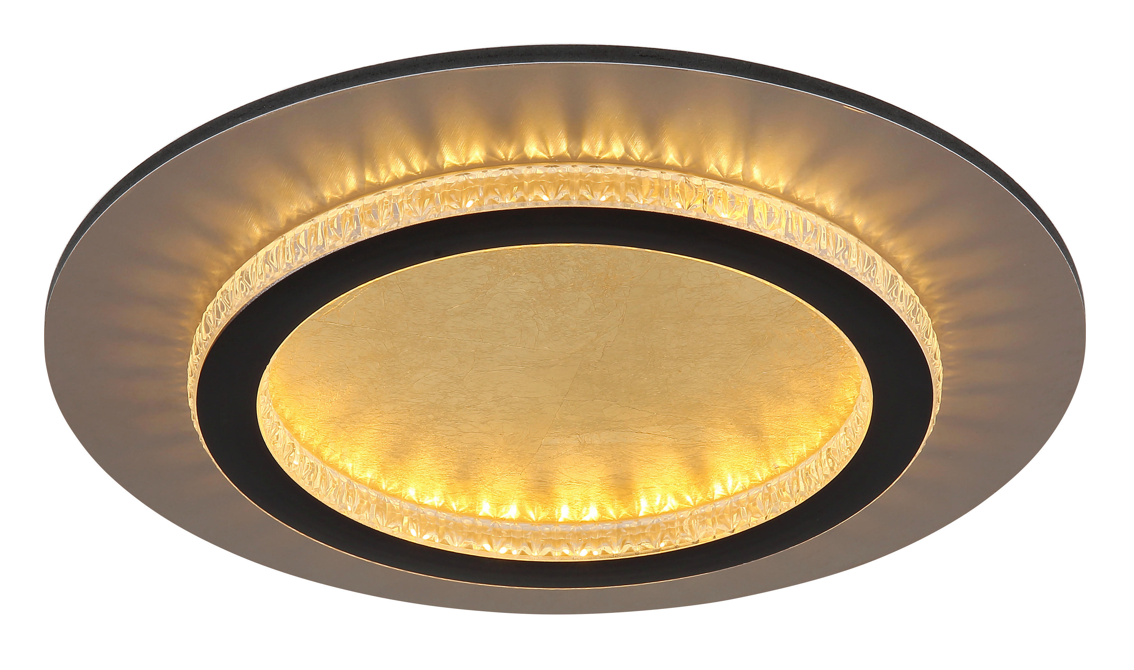 Thumbnail - GLOBO LED-Deckenleuchte gold klar mattschwarz Kunststoff Metall H/D: ca. 5,5x35 cm 1 Brennstellen