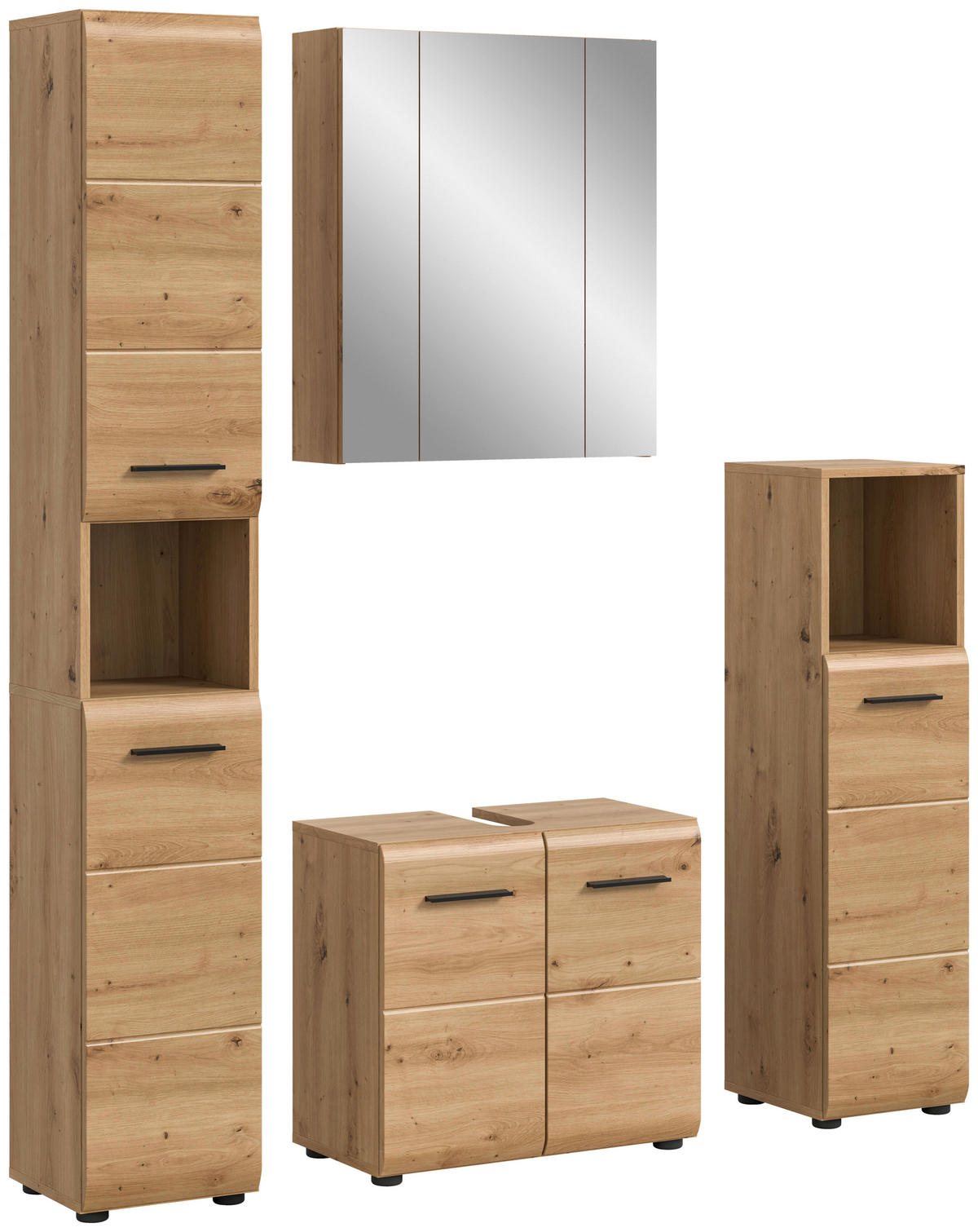 Badezimmer-Set Ice Artisan Oak Nachbildung B/H/T: ca. 150x185x30 cm Ice - (150,00/185,00/30,00cm) - xonox.home