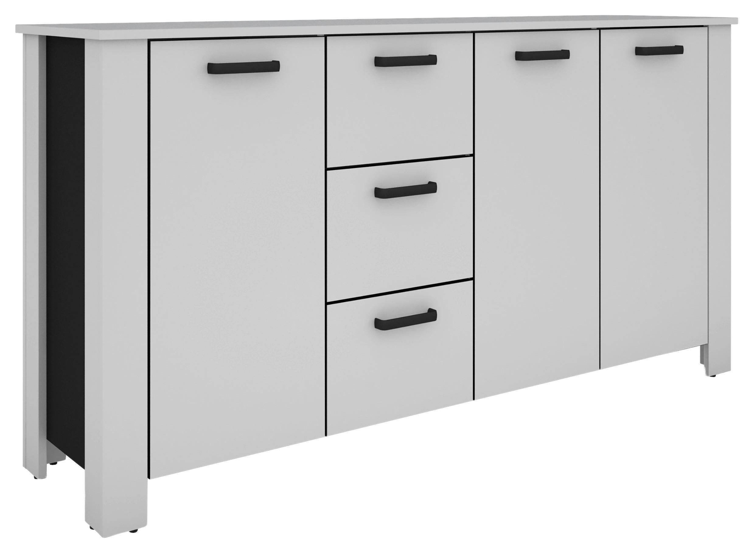 Sideboard FARO weiß schwarz B/H/T: ca. 160x84x40 cm FARO - weiß/schwarz (160,00/84,00/40,00cm) - byLIVING