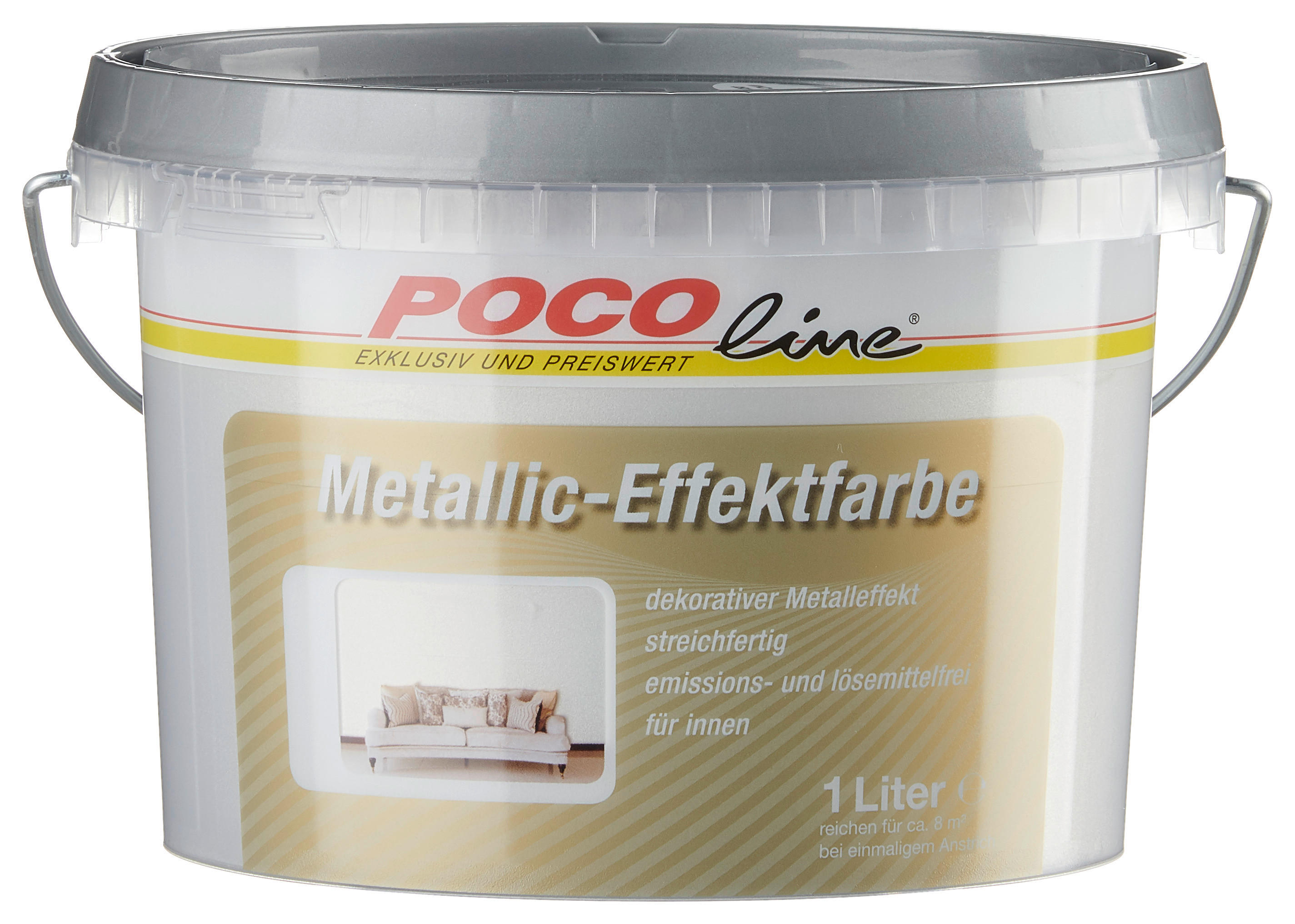 POCOline Effekt-Farbe silber ca. 1 l Effekt-Farbe_Metallic 1l - silber (1,00l) - POCOline