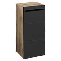 Midischrank Vista Oak Eiche Viking Nachbildung schwarz matt B/H/T: ca. 34x72x31 cm Vista - schwarz/Oak (34,00/72,00/31,00cm)