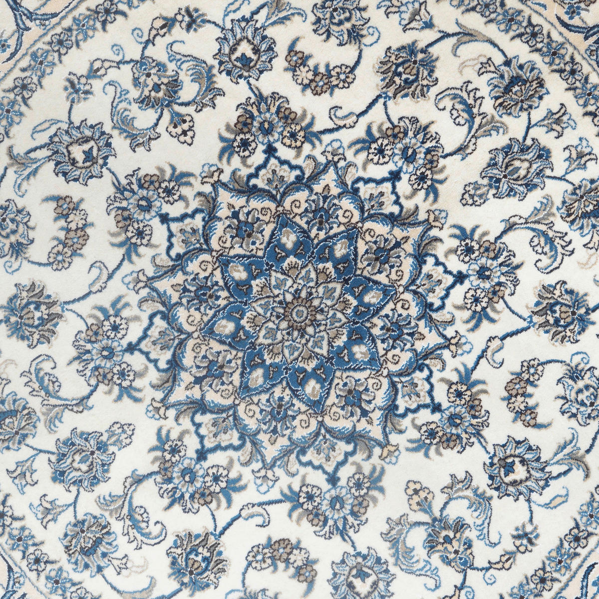 PersaTepp Teppich Nain beige B/L: ca. 198x198 cm Nain - beige/blau (198,00/198,00cm) - PersaTepp