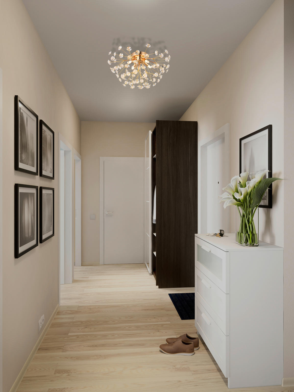 GLOBO LED-Deckenleuchte gold klar Metall H/D: ca. 25x45 cm 4 Brennstellen KATRINA - gold/klar (45,00/25,00cm) - GLOBO