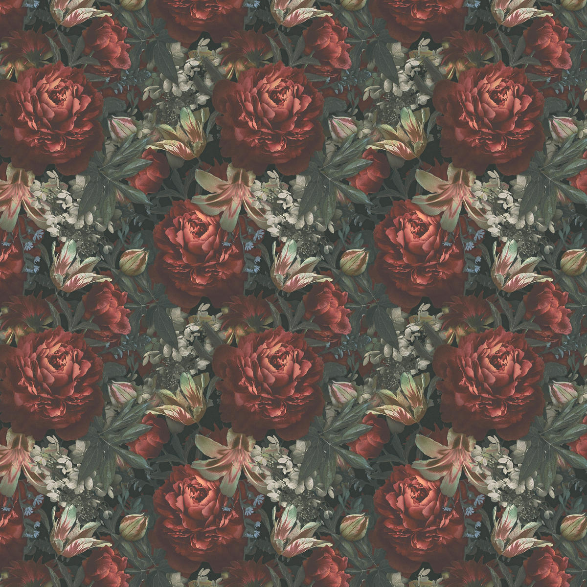 Vliestapete Floral schwarz bunt B/L: ca. 53x1005 cm Vliestapete_38509-1 - schwarz/bunt (53,00/1005,00cm)