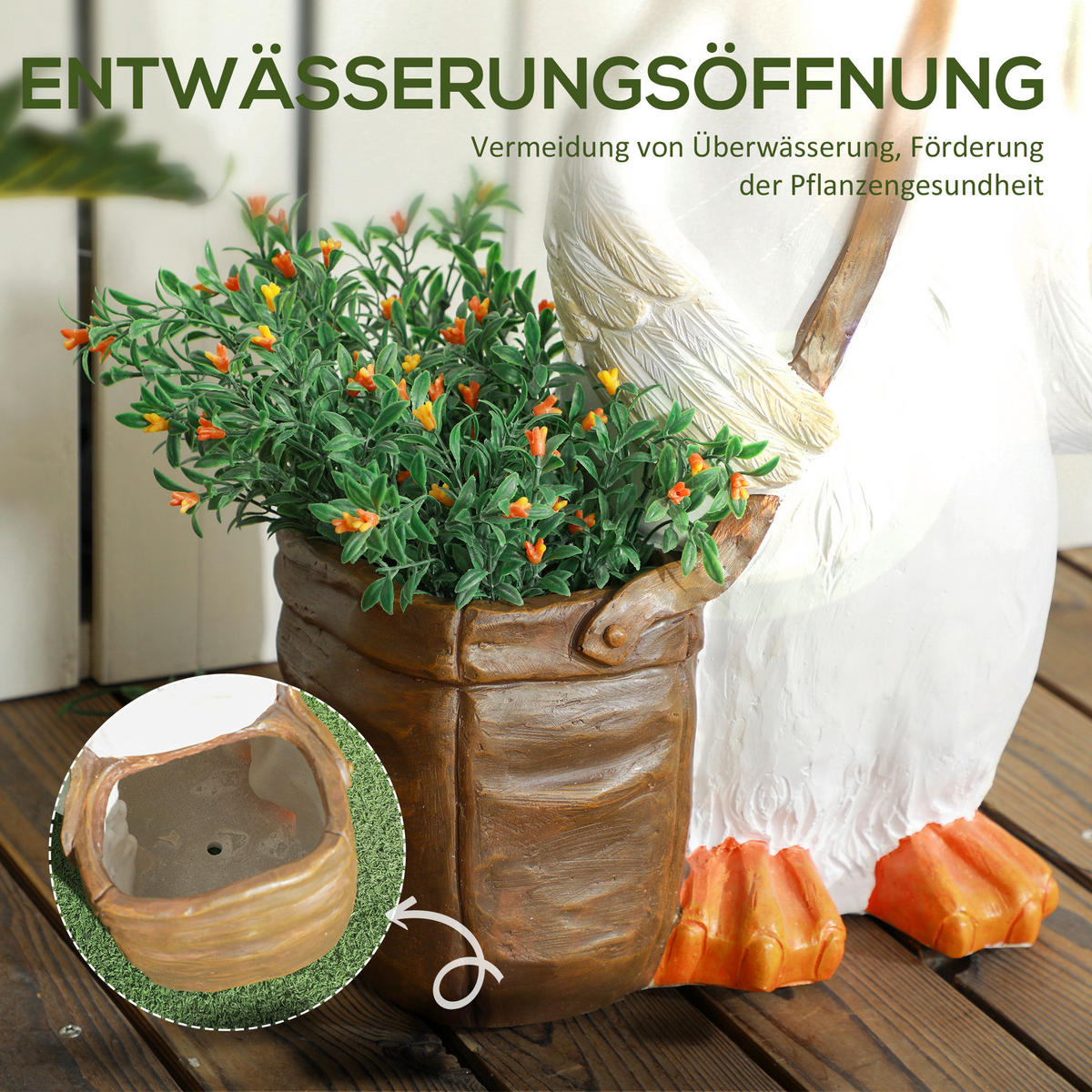 Outsunny Blumentopf weiß Kunststoff B/H/L: ca. 18x60x32 cm Blumentopf - weiß (32,00/18,00/60,00cm) - Outsunny