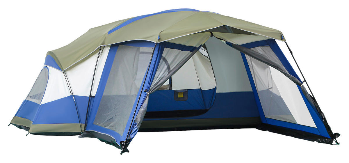 Outsunny Zelt grau Edelstahl B/H/L: ca. 487x518x237 cm Zelt - blau/grün (237,00/487,00/518,00cm) - Outsunny