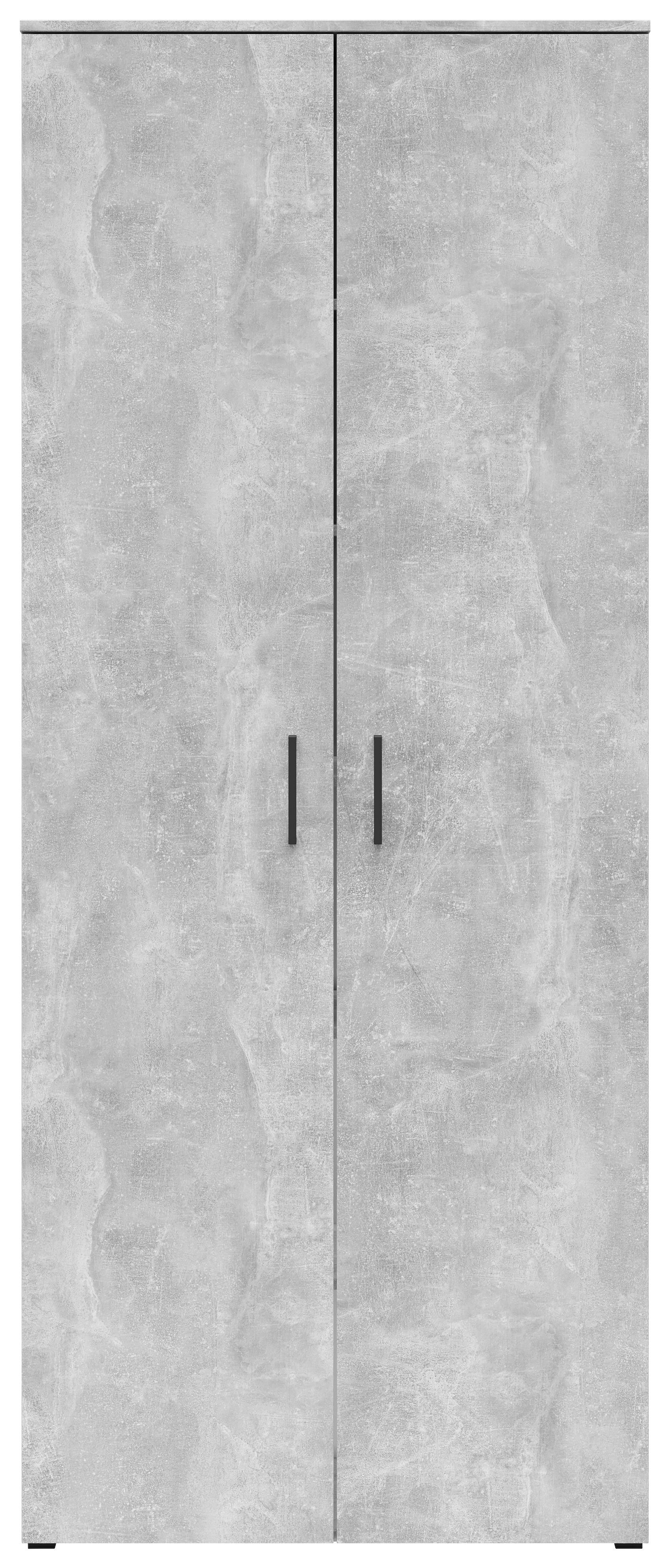 Schrank Multi-Stauraum Typ 37 Beton Optik B/H/T: ca. 80x195x40 cm Multi-Stauraum Typ 37 - Beton (80,00/195,00/40,00cm)