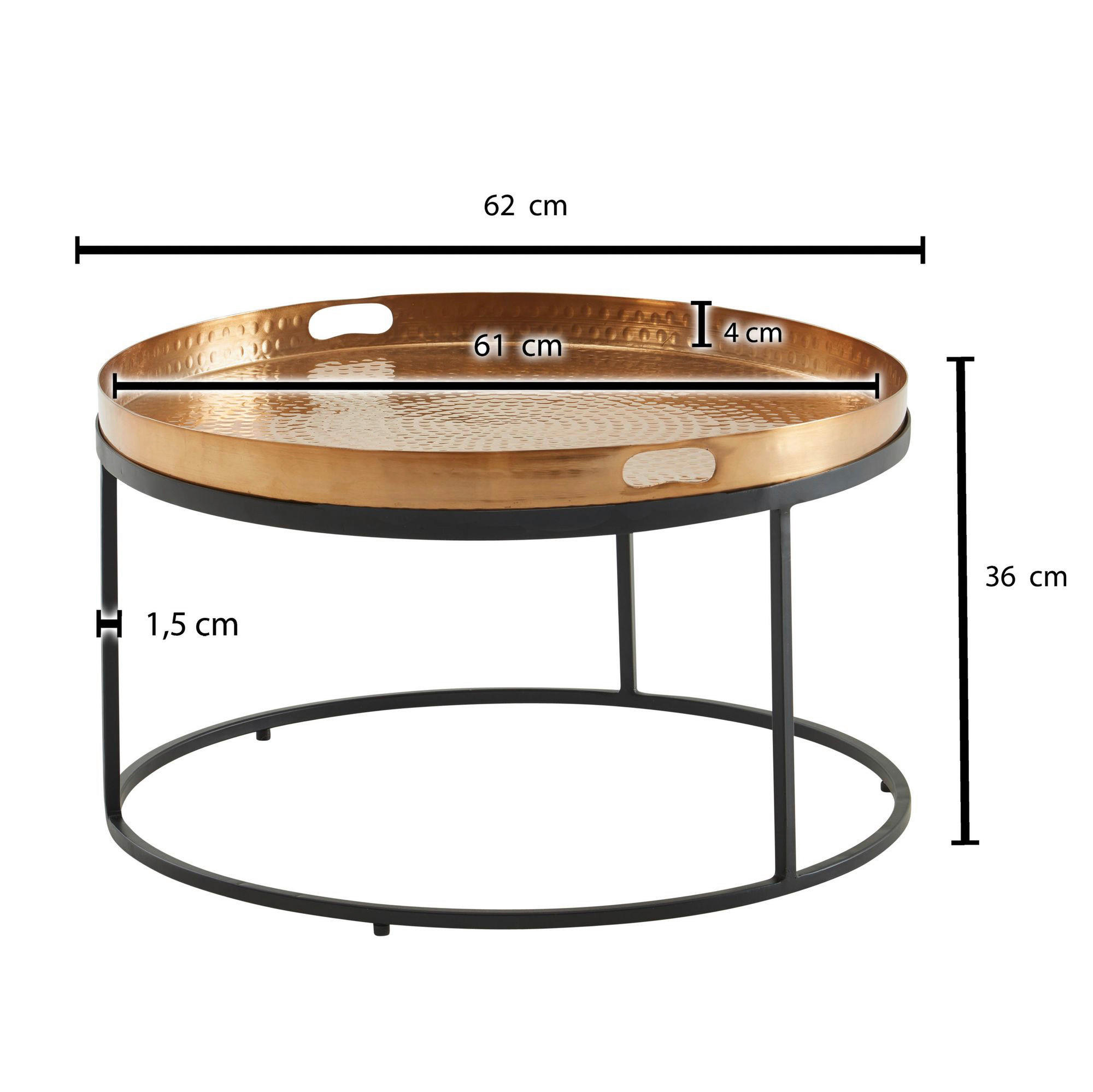 Couchtisch gold B/H/T: ca. 62x36x62 cm &...