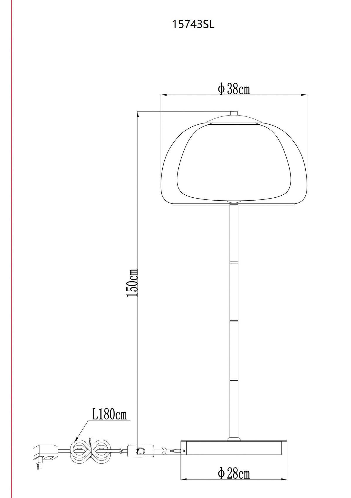 GLOBO Stehleuchte Chrom schwarz Metall Glas B/H/L: ca. 44x37x44 cm Stehleuchte-Avila - schwarz/Chrom (44,00/44,00/37,00cm) - GLOBO