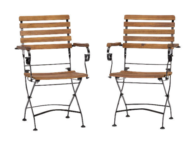 Acamp Klappsessel-Set Lindau schwarz Holz B/H/L: ca. 55x88x57 cm Lindau - natur/schwarz (57,00/55,00/88,00cm) - Acamp