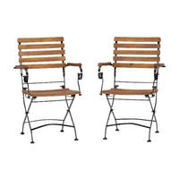 Acamp Klappsessel-Set Lindau schwarz Holz B/H/L: ca. 55x88x57 cm Lindau - natur/schwarz (57,00/55,00/88,00cm) - Acamp