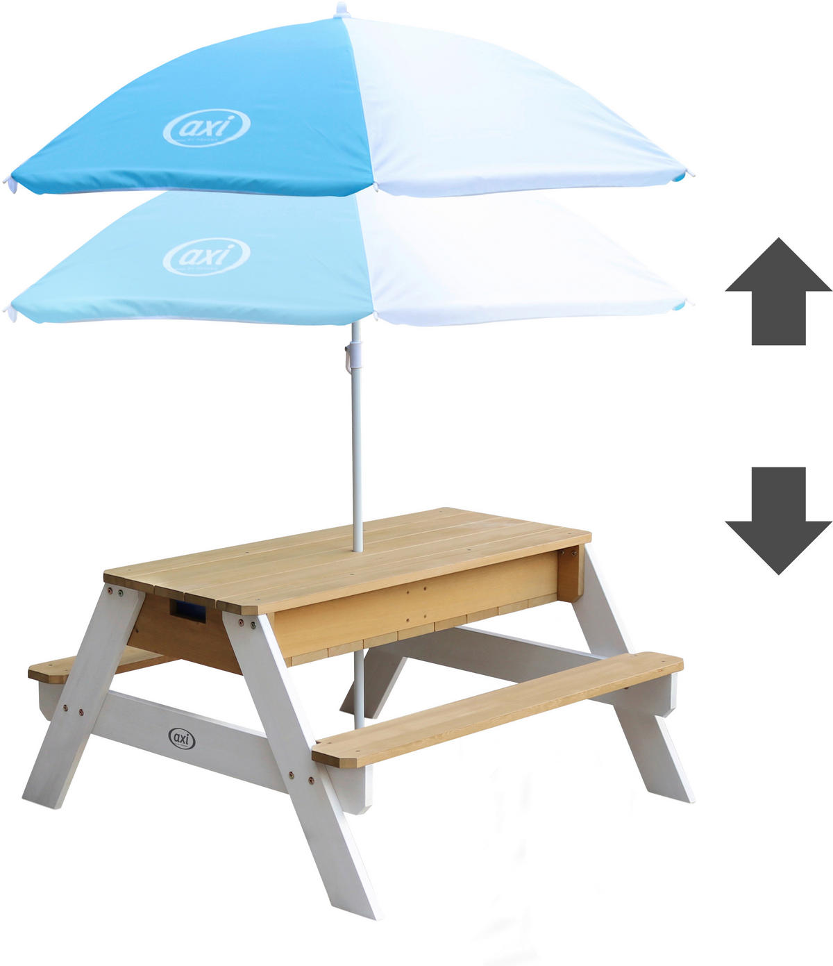 AXI Sand & Wassertisch Nick braun B/H/L: ca. 98x49x95 cm Nick - braun/blau (95,00/98,00/49,00cm) - AXI