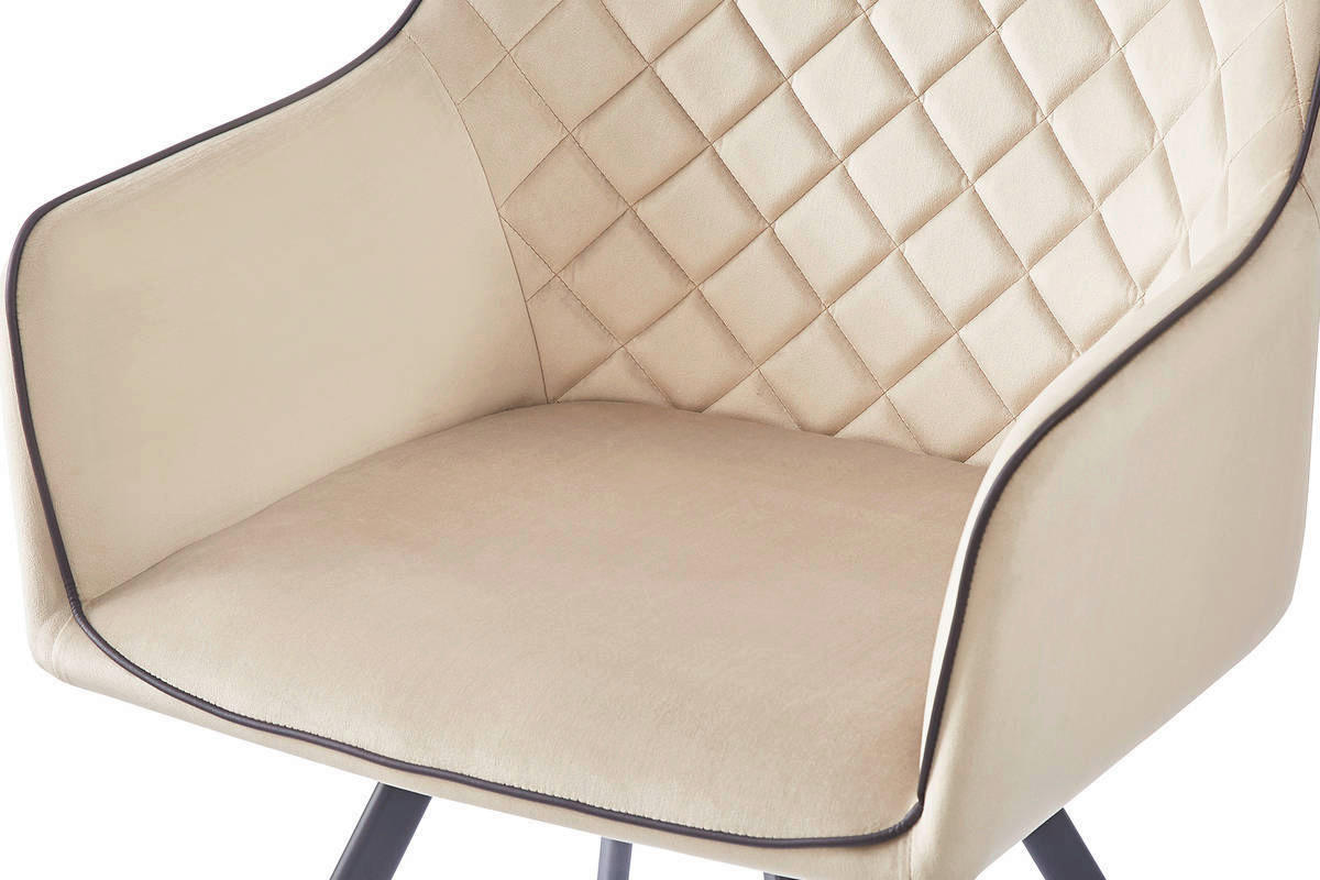 Stuhl Amber 100 beige Microfaser B/H/T: ca. 58x85x64,5 cm Amber 100 - beige/schwarz (58,00/85,00/64,50cm) - 360 Living