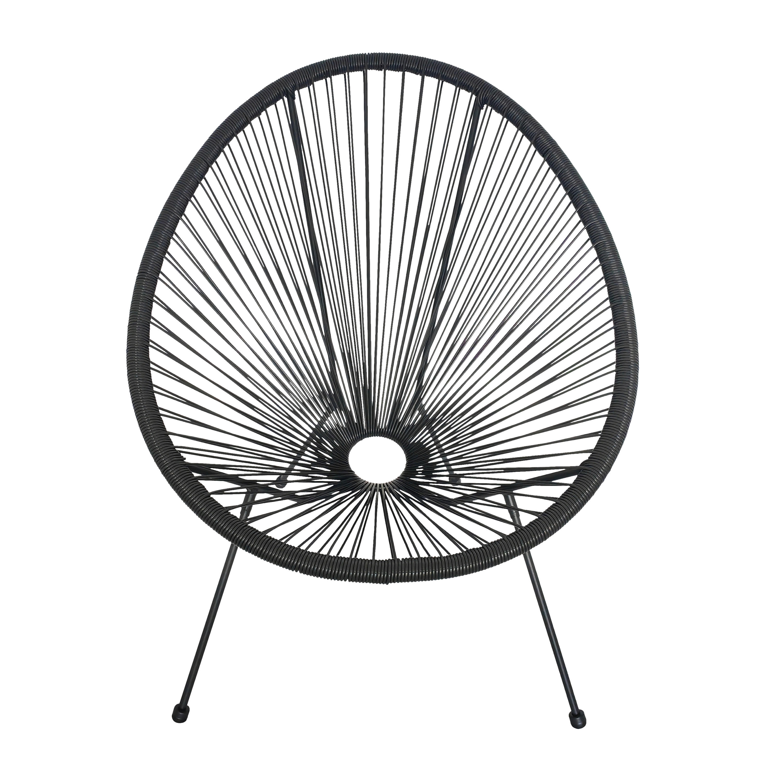 POCOline Gartensessel Acapulco schwarz Stahlrohr B/H/L: ca. 79x83x73 cm Acapulco - schwarz (73,00/79,00/83,00cm) - POCOline