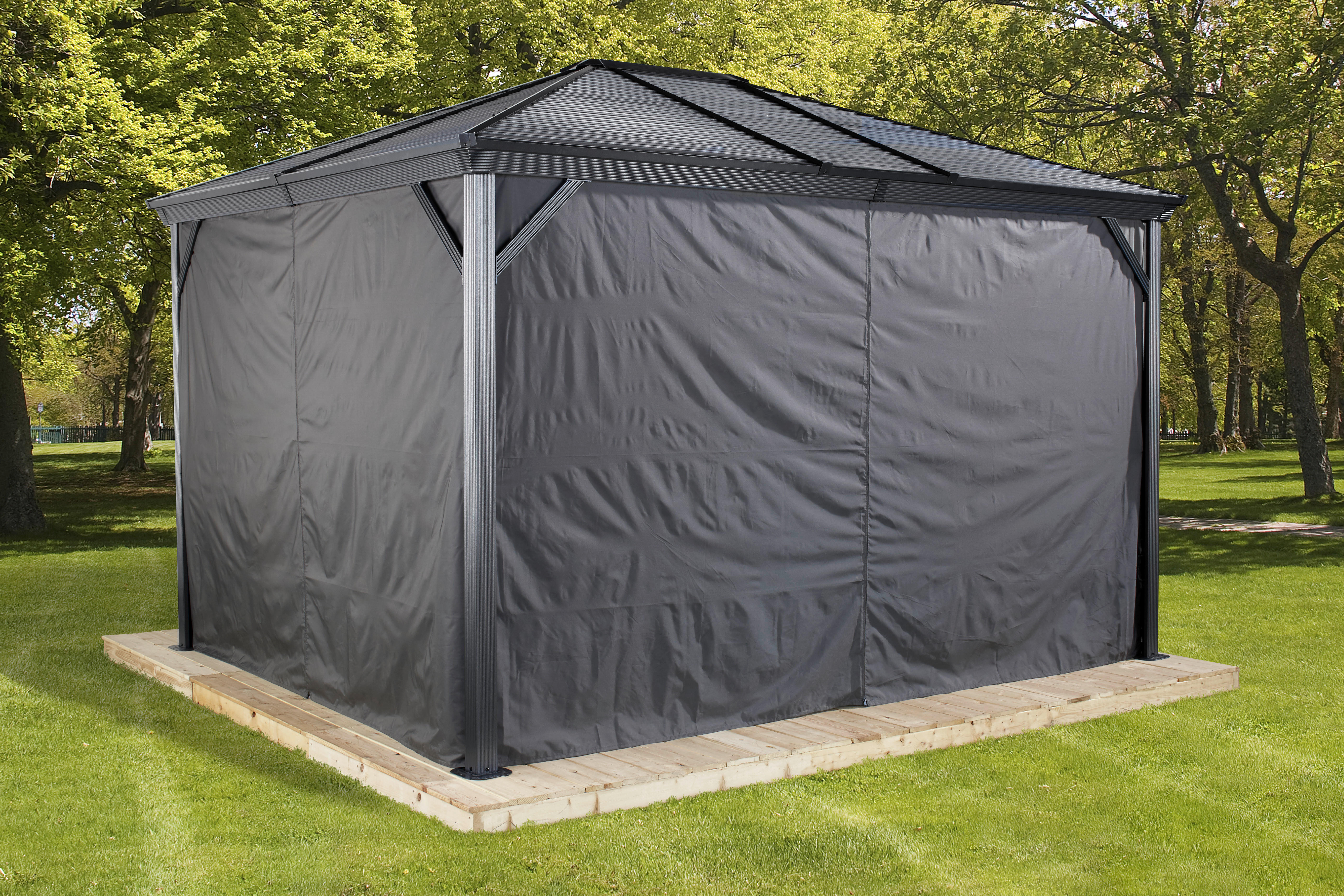 Sojag Pavillon-Vorhang-Set Ventura anthrazit Polyester Ventura - anthrazit - Sojag