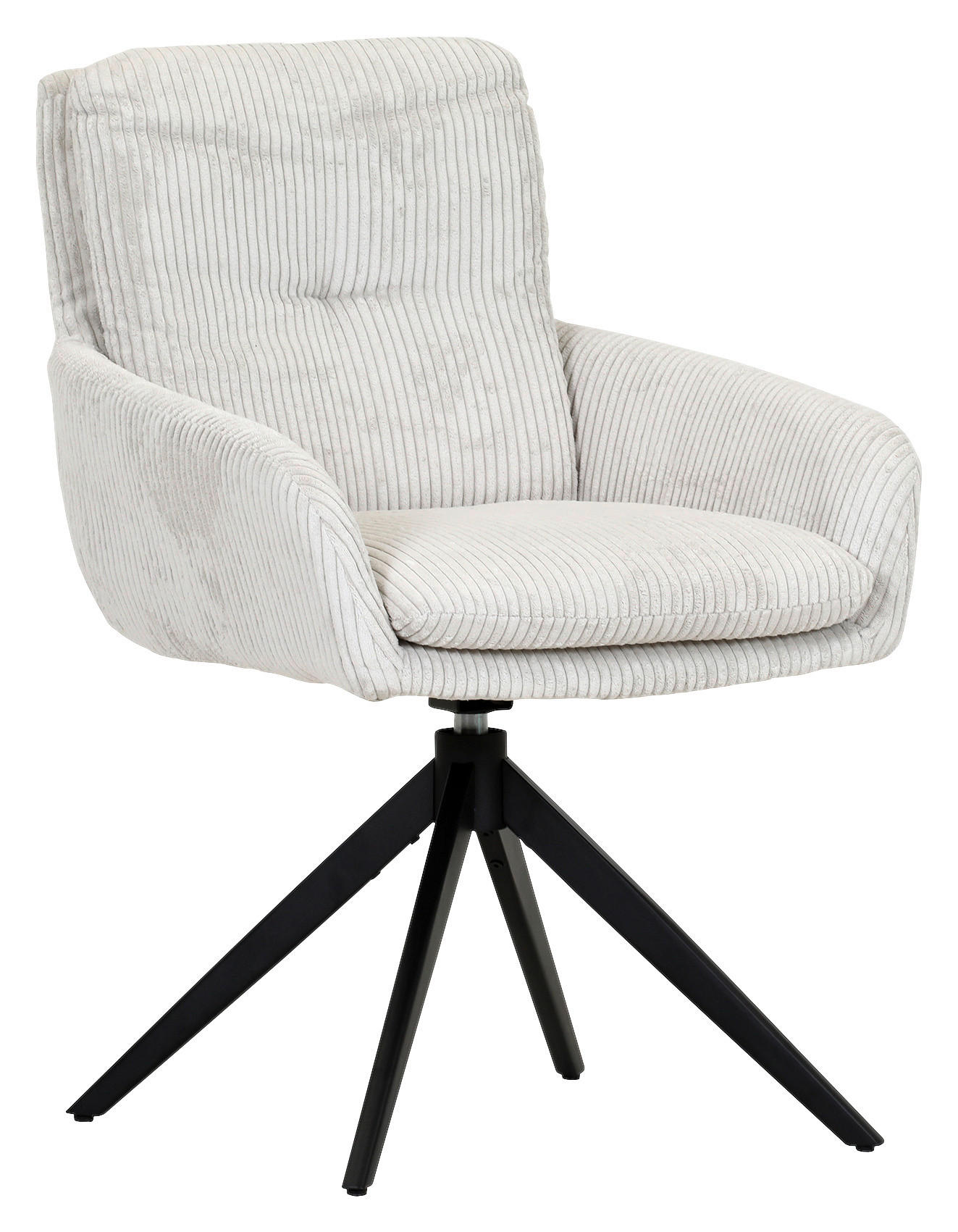 Drehstuhl Olmo weiß Kord B/H/T: ca. 60x89x69 cm Olmo - weiß/schwarz (60,00/89,00/69,00cm)