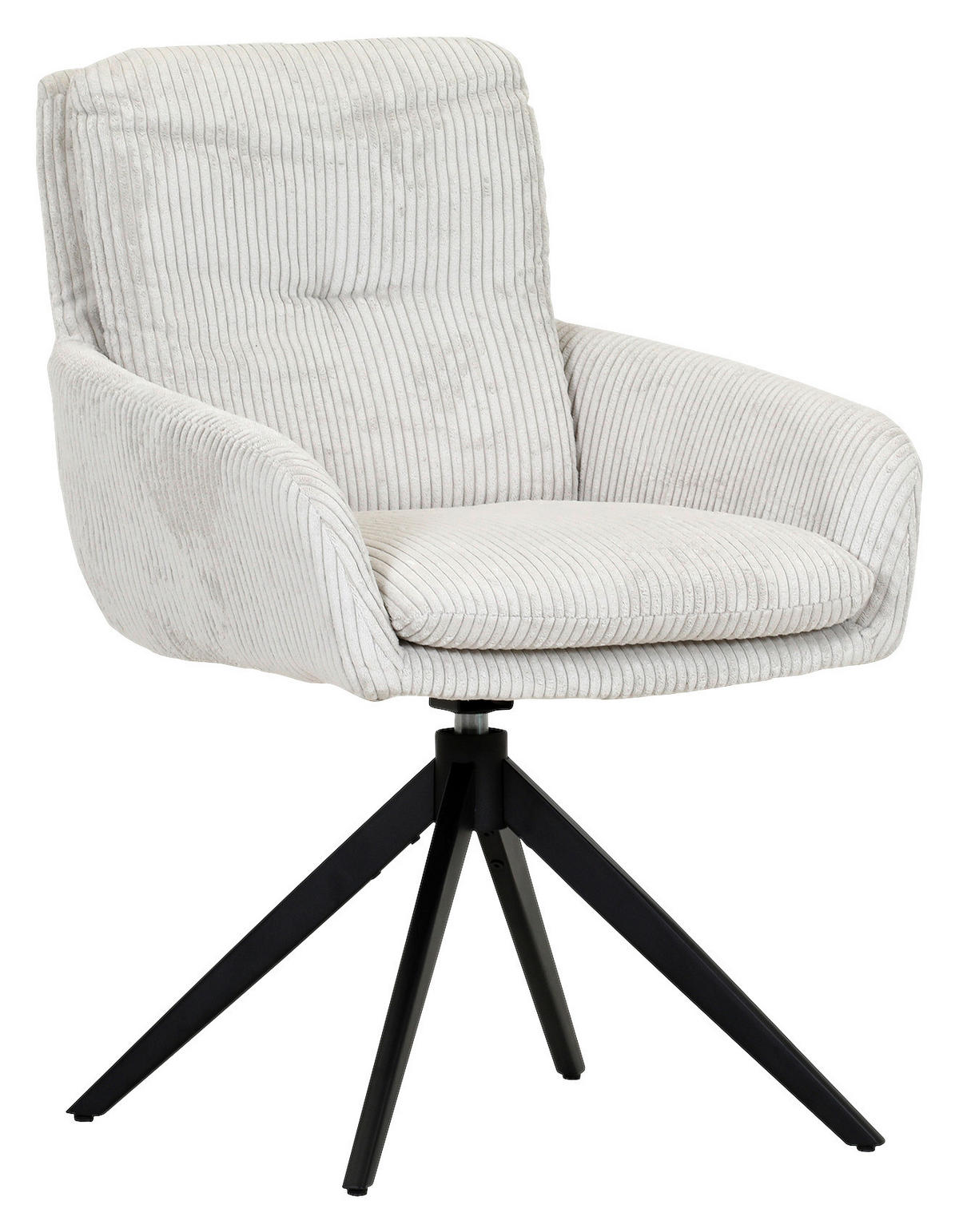 Drehstuhl Olmo weiß Kord B/H/T: ca. 60x89x69 cm Olmo - weiß/schwarz (60,00/89,00/69,00cm)