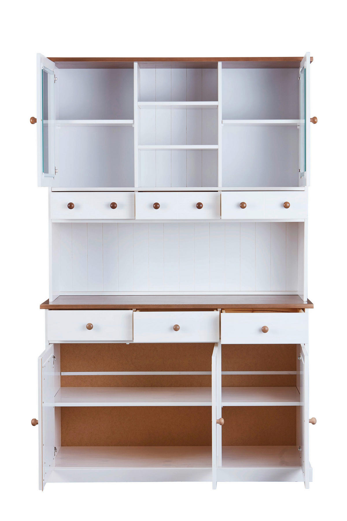 Buffet Westerland weiß lackiert Kiefer B/H/T: ca. 131x205x45 cm Westerland - weiß (131,00/205,00/45,00cm) - Inter Link