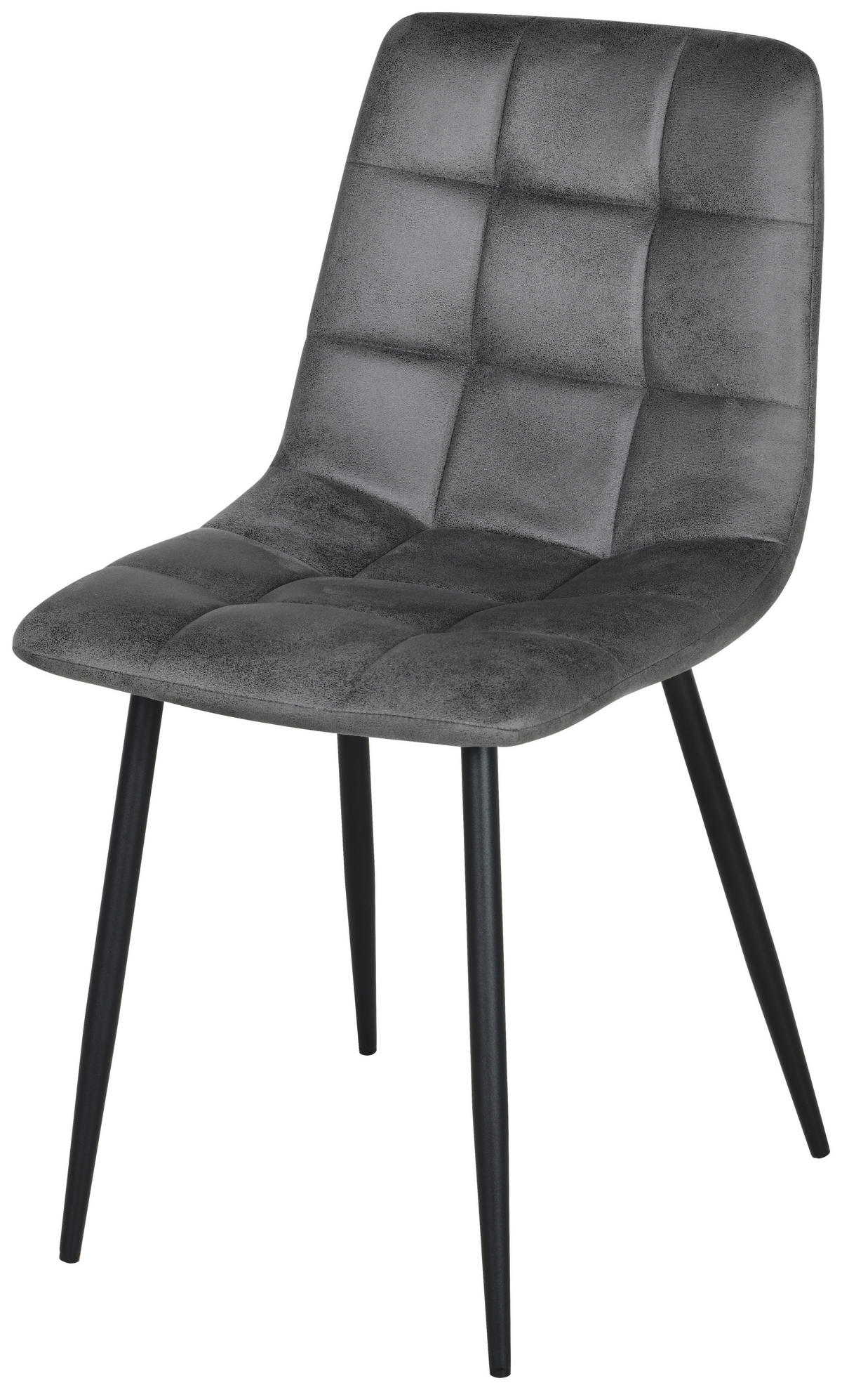 Stuhl Lech dunkelgrau Microfaser B/H/T: ca. 45x88x53,5 cm Lech - schwarz/dunkelgrau (45,00/88,00/53,50cm)