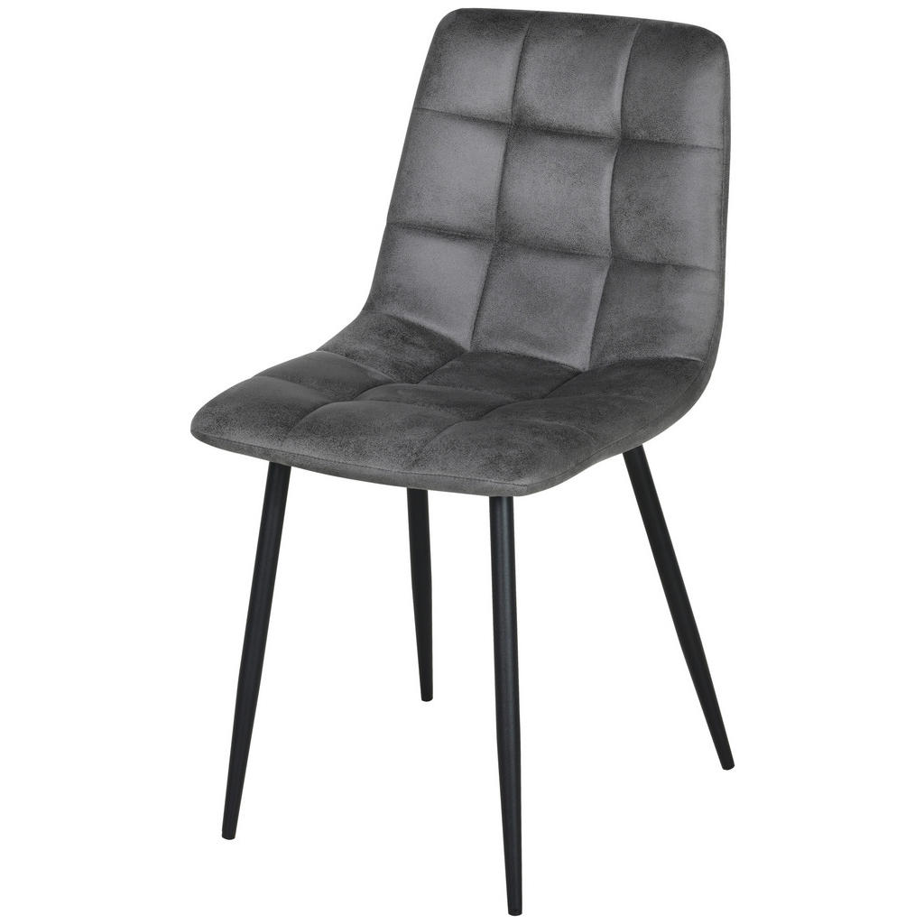 Thumbnail - Stuhl Lech dunkelgrau Microfaser B/H/T: ca. 45x88x53,5 cm