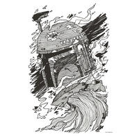 Komar Poster Star Wars Boba Fett Drawing Star Wars B/L: ca. 50x70 cm Star Wars Boba Fett Drawing - (50,00/70,00cm) - Komar