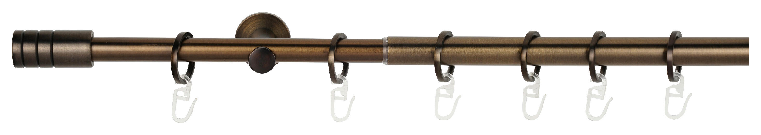 Gardinenstange bronze Aluminium ausziehbar von ca. 120 bis 210 cm 1.0 Läufe Gardinenstange_Rillcube - bronze