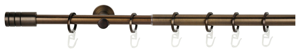 Gardinenstange bronze Aluminium ausziehbar von ca. 120 bis 210 cm 1.0 Läufe Gardinenstange_Rillcube - bronze