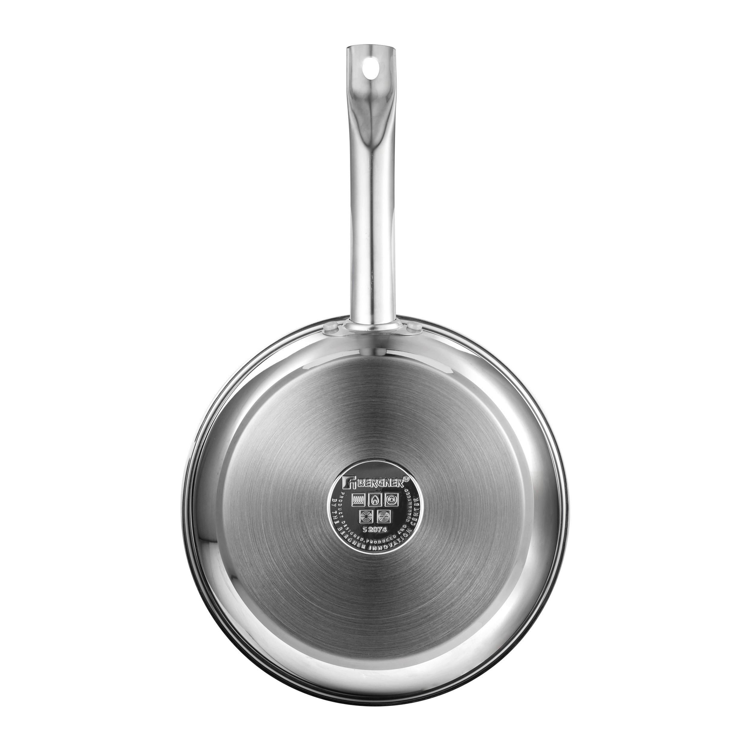 BERGNER Frypan-Set GOURMET silber Edelstahl B/H/L: ca. 26,5x16,3x48 cm GOURMET - schwarz/silber (48,00/26,50/16,30cm) - BERGNER