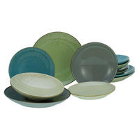 CreaTable Tafelservice NATURE COLLECTION multicolor Steinzeug 12 tlg. NATURE COLLECTION - multicolor - CreaTable