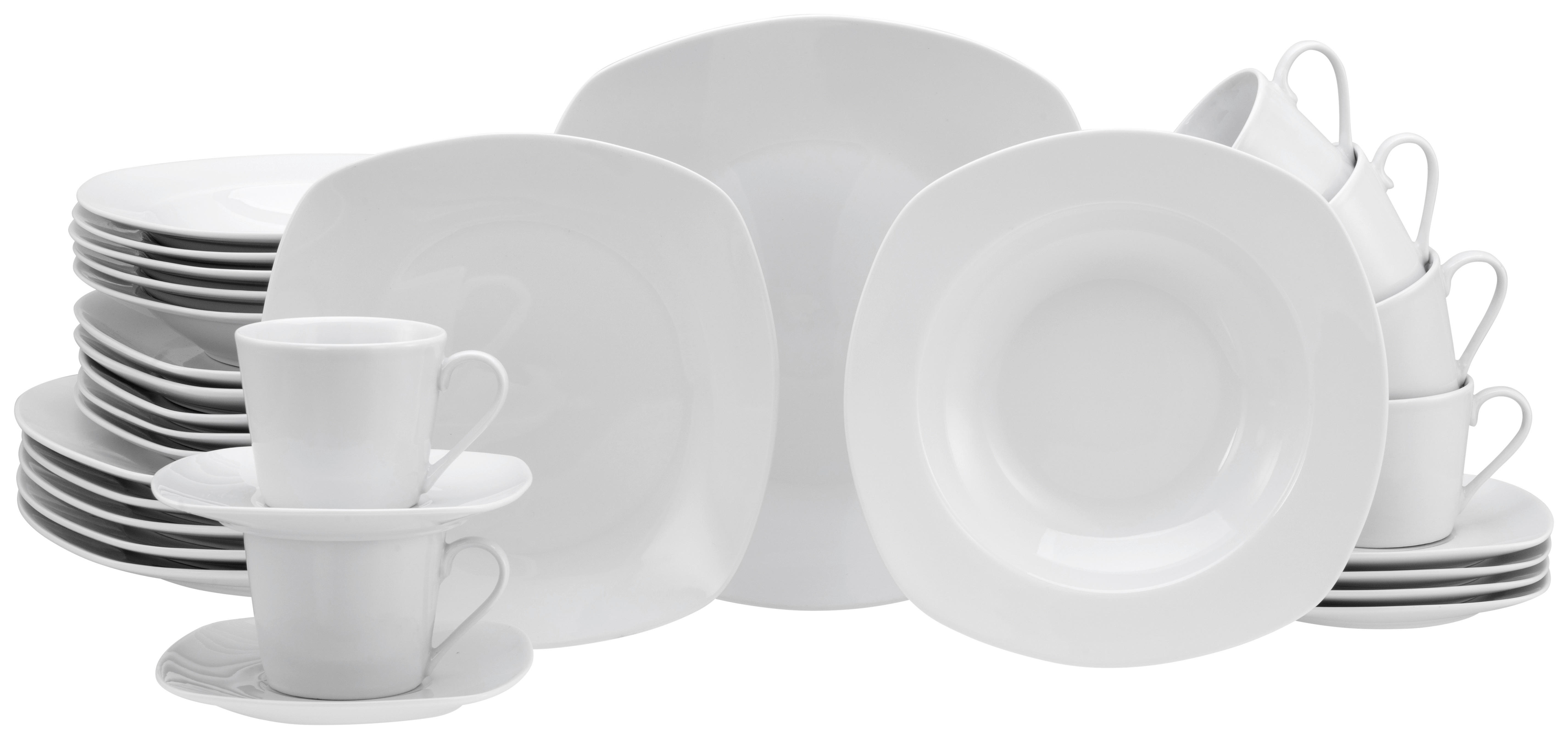 CreaTable Kombiservice Amelie weiß Porzellan 30 tlg. Amelie - weiß - CreaTable