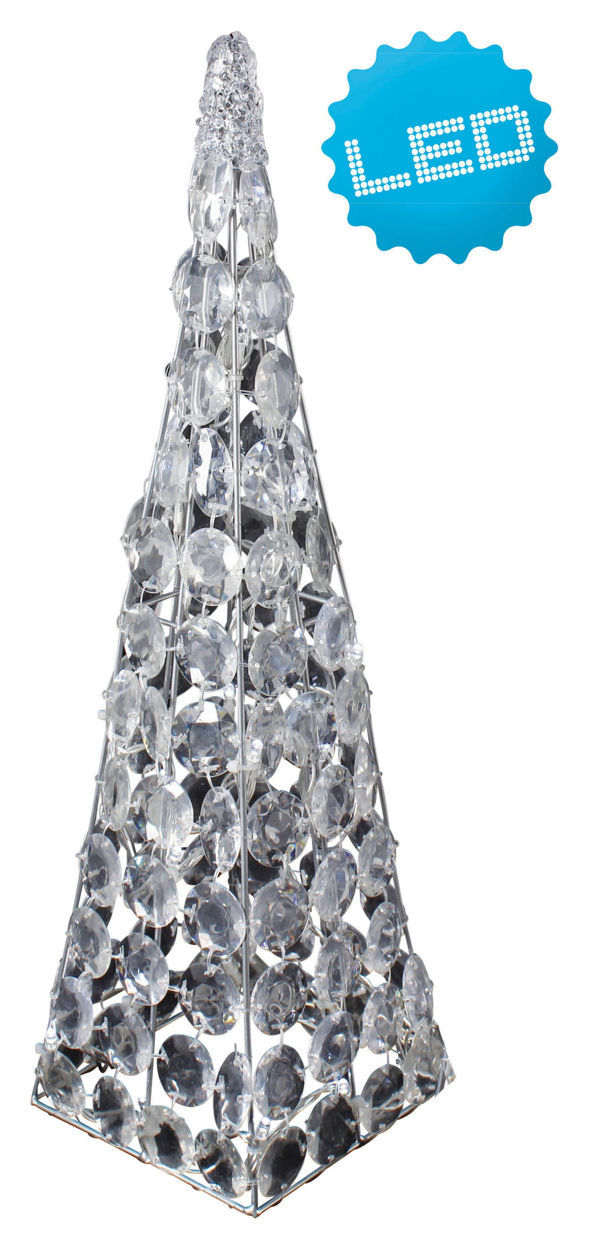 Näve Leuchten LED-Dekoartikel transparent Kunststoff B/H/T: ca. 13,5x45x13,5 cm LED Acryl Pyramide - transparent (13,50/45,00/13,50cm) - Näve Leuchten