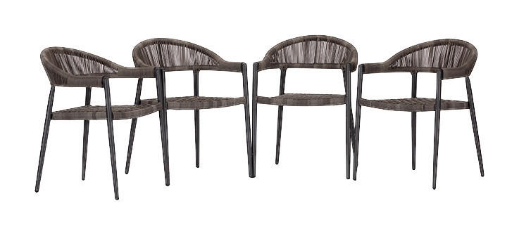 Acamp Gartensessel-Set Brooklyn grau Aluminium B/H/T: ca. 56x78x58 cm Brooklyn - grau (56,00/78,00/58,00cm) - Acamp