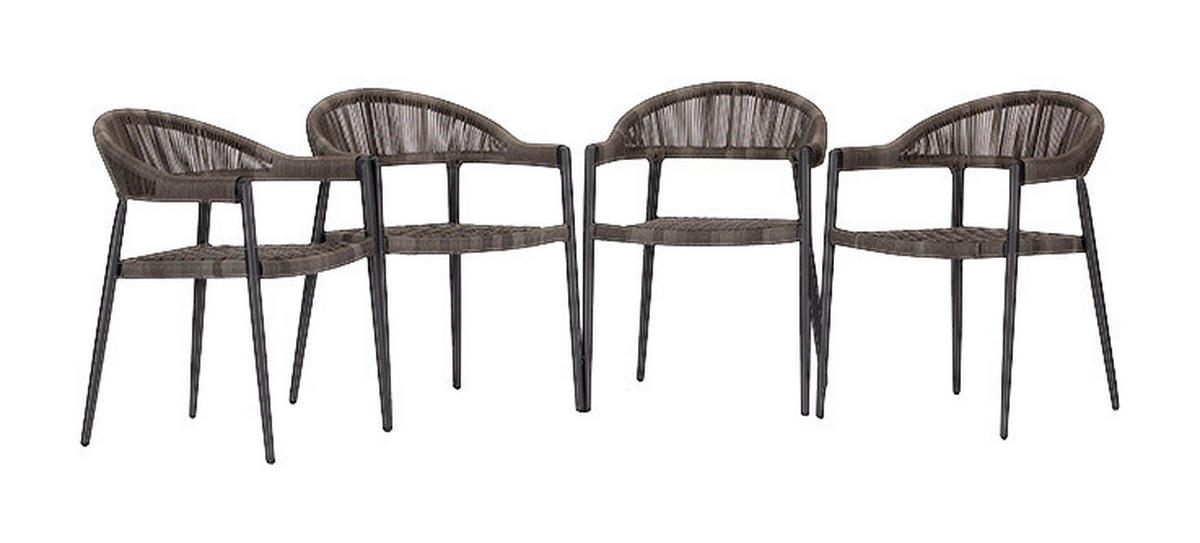 Acamp Gartensessel-Set Brooklyn grau Aluminium B/H/T: ca. 56x78x58 cm Brooklyn - grau (56,00/78,00/58,00cm) - Acamp