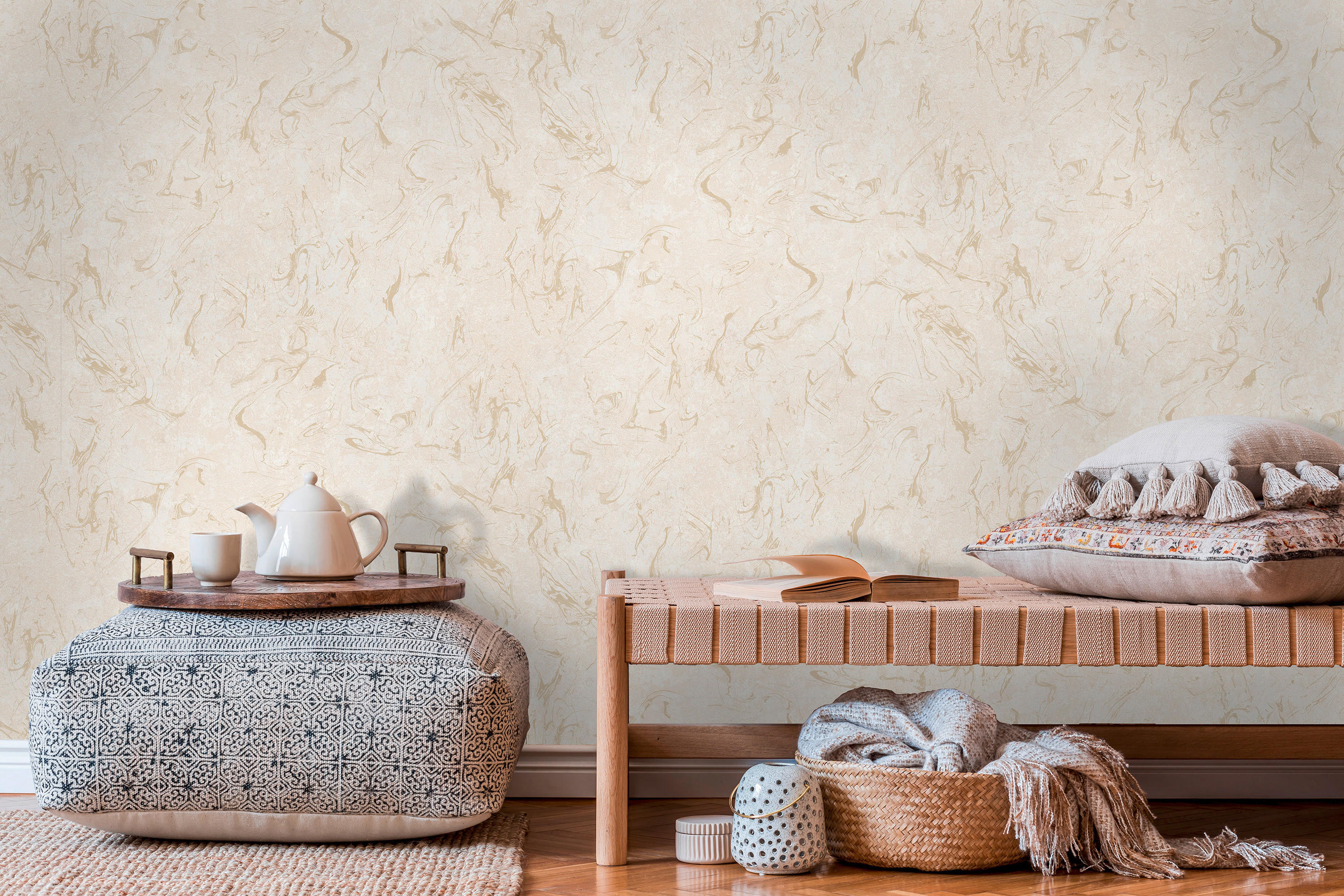 Thumbnail - UGEPA Papiertapete beige B/L: ca. 53x1005 cm