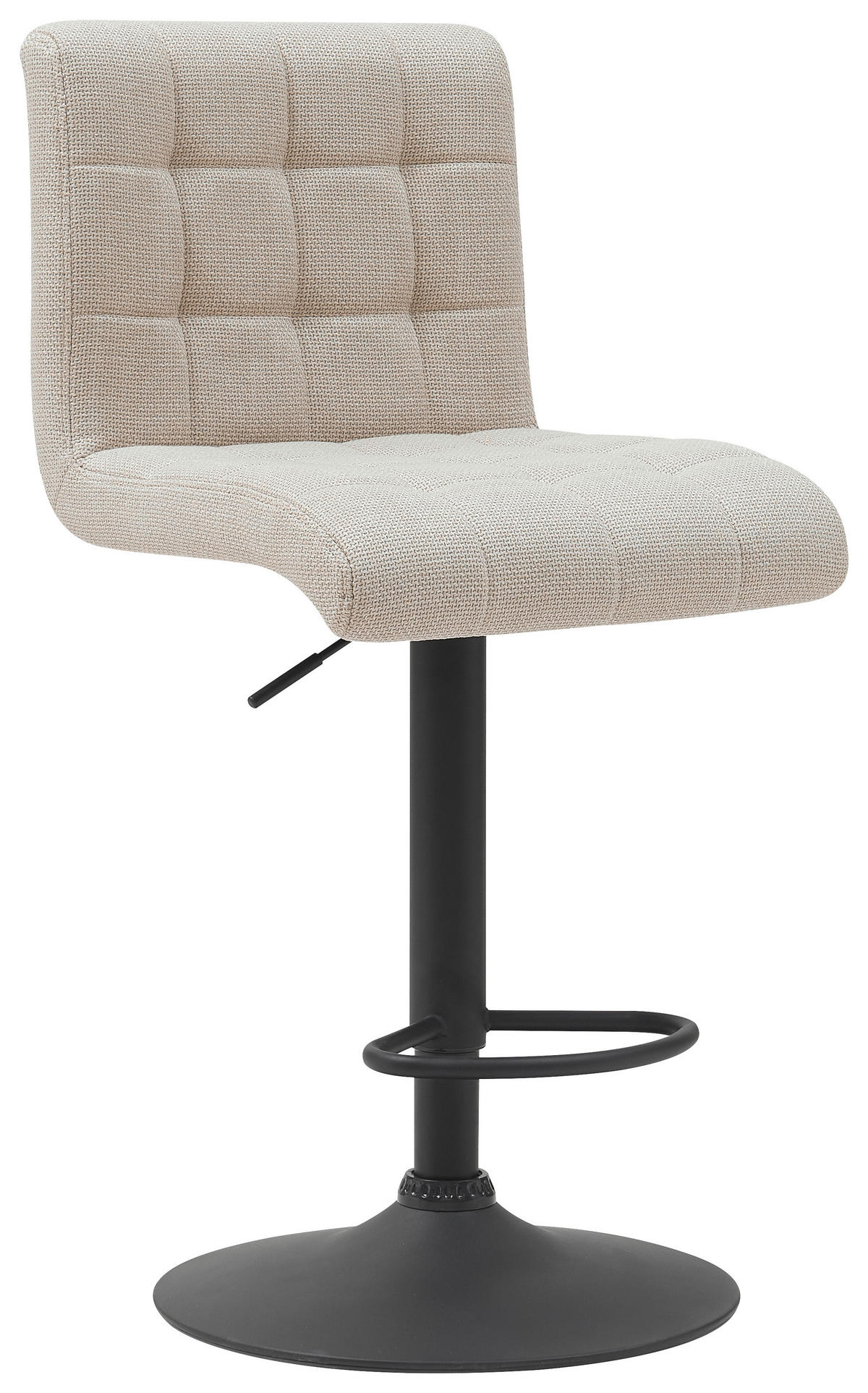 Barhocker Erika beige Microfaser Webstoff B/T: ca. 47x57 cm Erika - beige/schwarz (47,00/57,00cm)