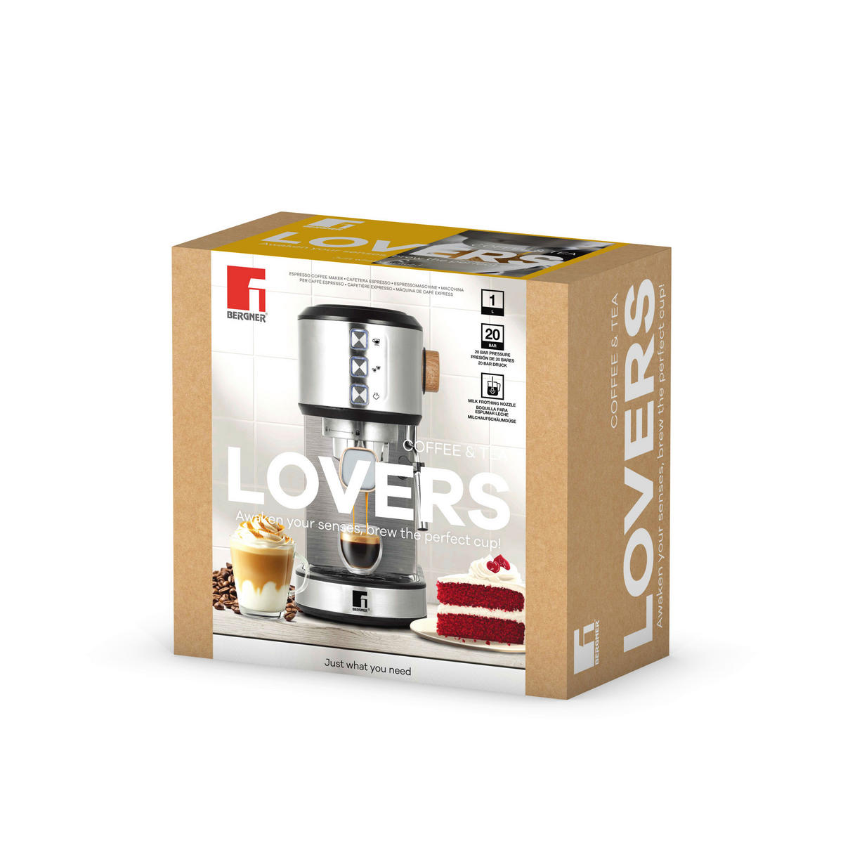 BERGNER Espresso Kaffeemaschine silber COFFEE & TEA LOVERS - silber - BERGNER