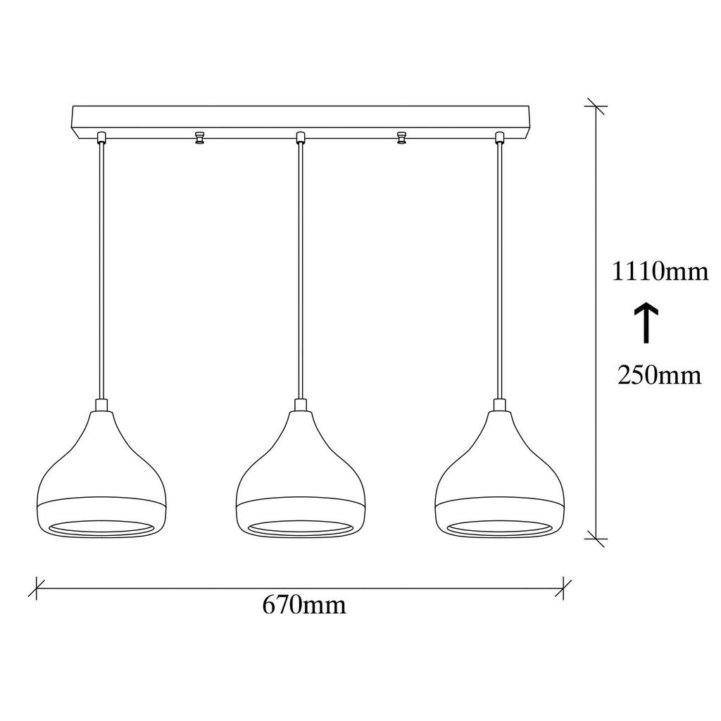 Thumbnail - Opviq Pendelleuchte Yildo schwarz Kupfer Metall B/H/T/L/D: ca. 17x111x17x67x17 cm E27 3 Brennstellen
