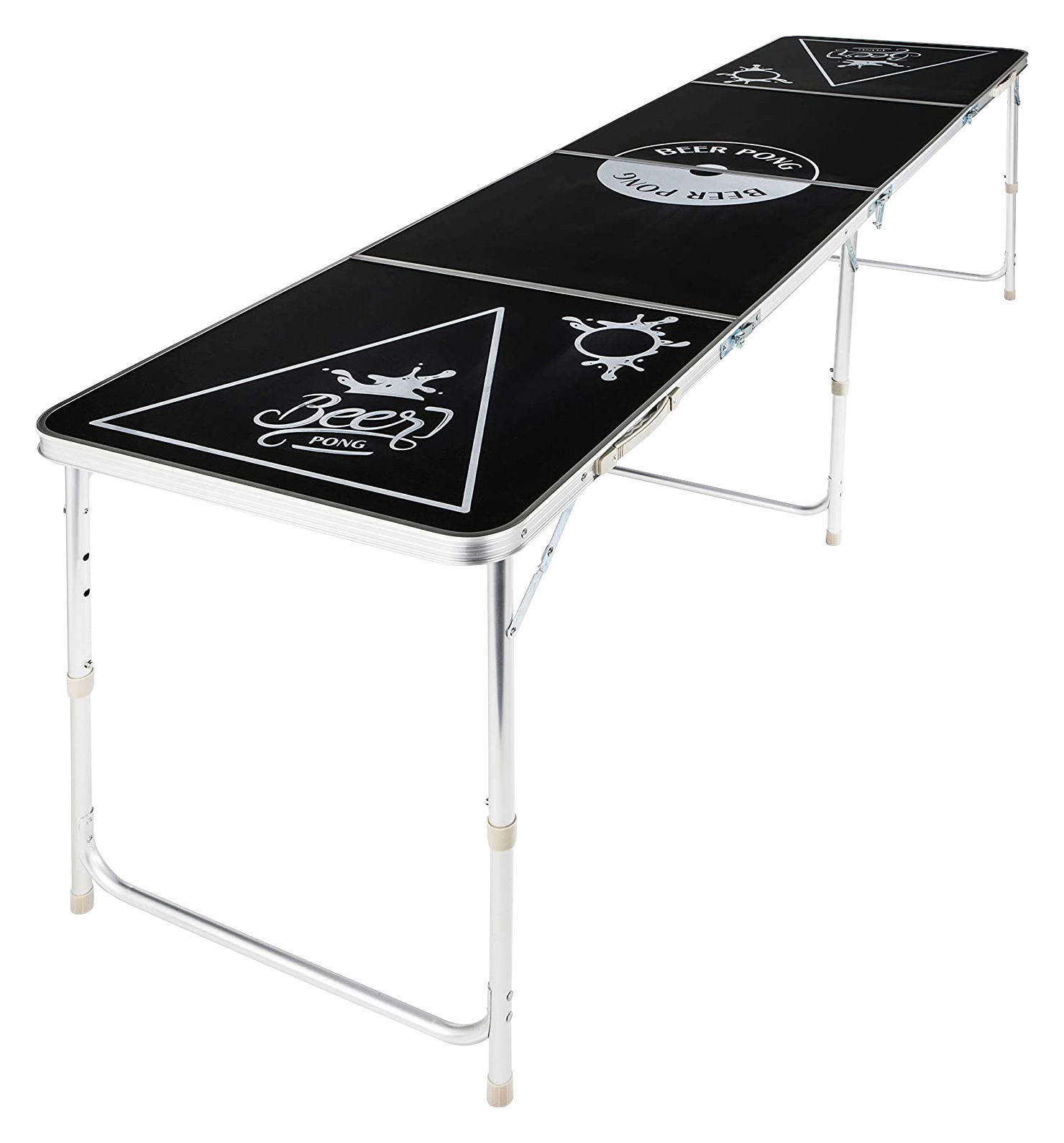 HI Multifunktionstisch B/H/L: ca. 60x76x240 cm Bier-Pong_Tisch  ohne Becher/Bälle - schwarz/silber (240,00/60,00/76,00cm) - HI