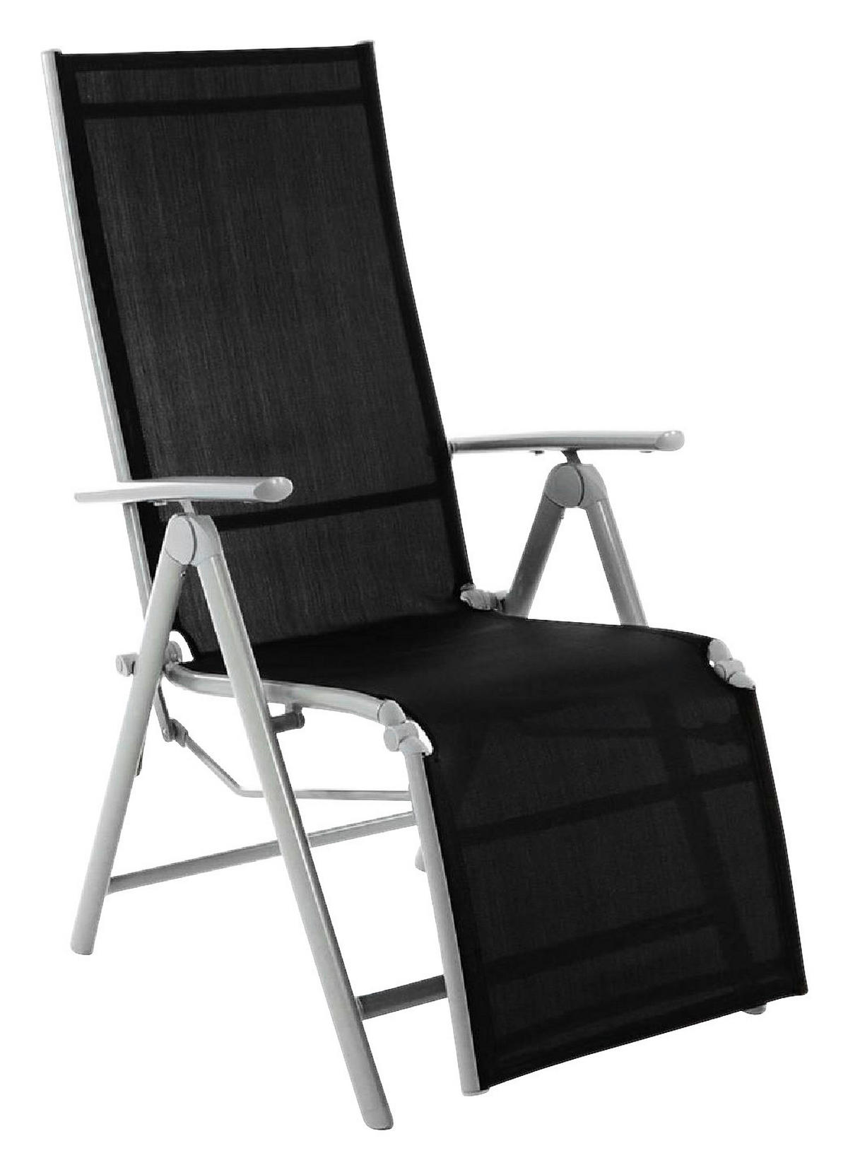 VCM Sonnenliege schwarz Textilene B/H/T: ca. 59x113x74 cm Sonnenliege - hellgrau/schwarz (59,00/113,00/74,00cm) - VCM