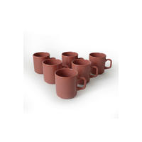 HermiaConcept Teetasse 6-tlg. rot Steingut B/T/L/D: ca. 8x8x8x8 cm 6-tlg. - braun/rot (8,00/8,00cm) - HermiaConcept