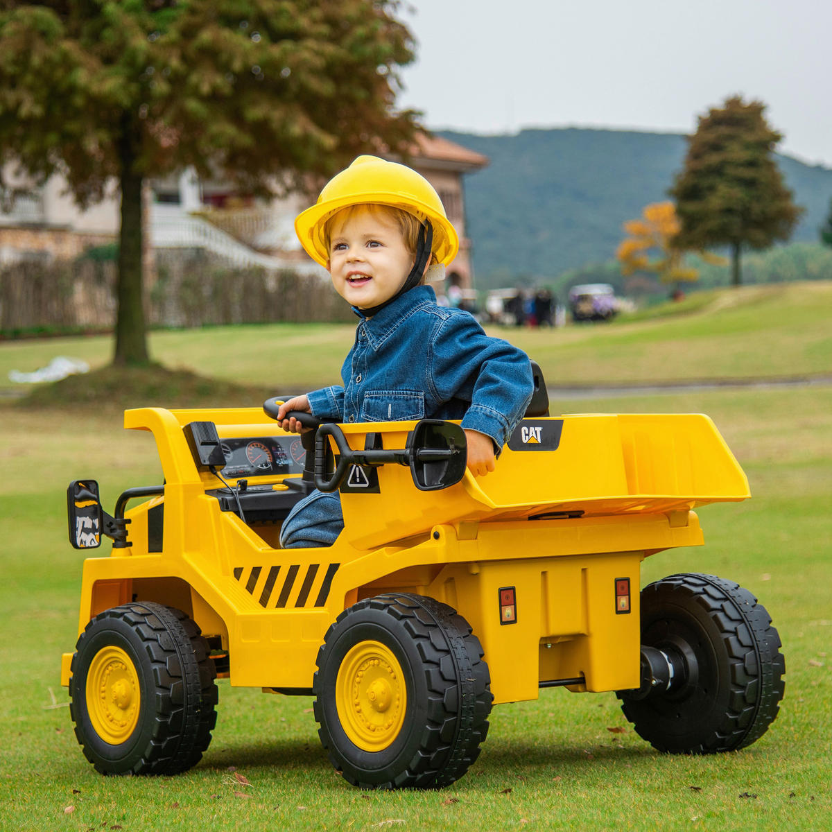 AIYAPLAY Kinder-Elektrotraktor gelb B/H/L: ca. 70,5x61,5x110 cm Kinder-Elektrotraktor - gelb (110,00/70,50/61,50cm) - AIYAPLAY